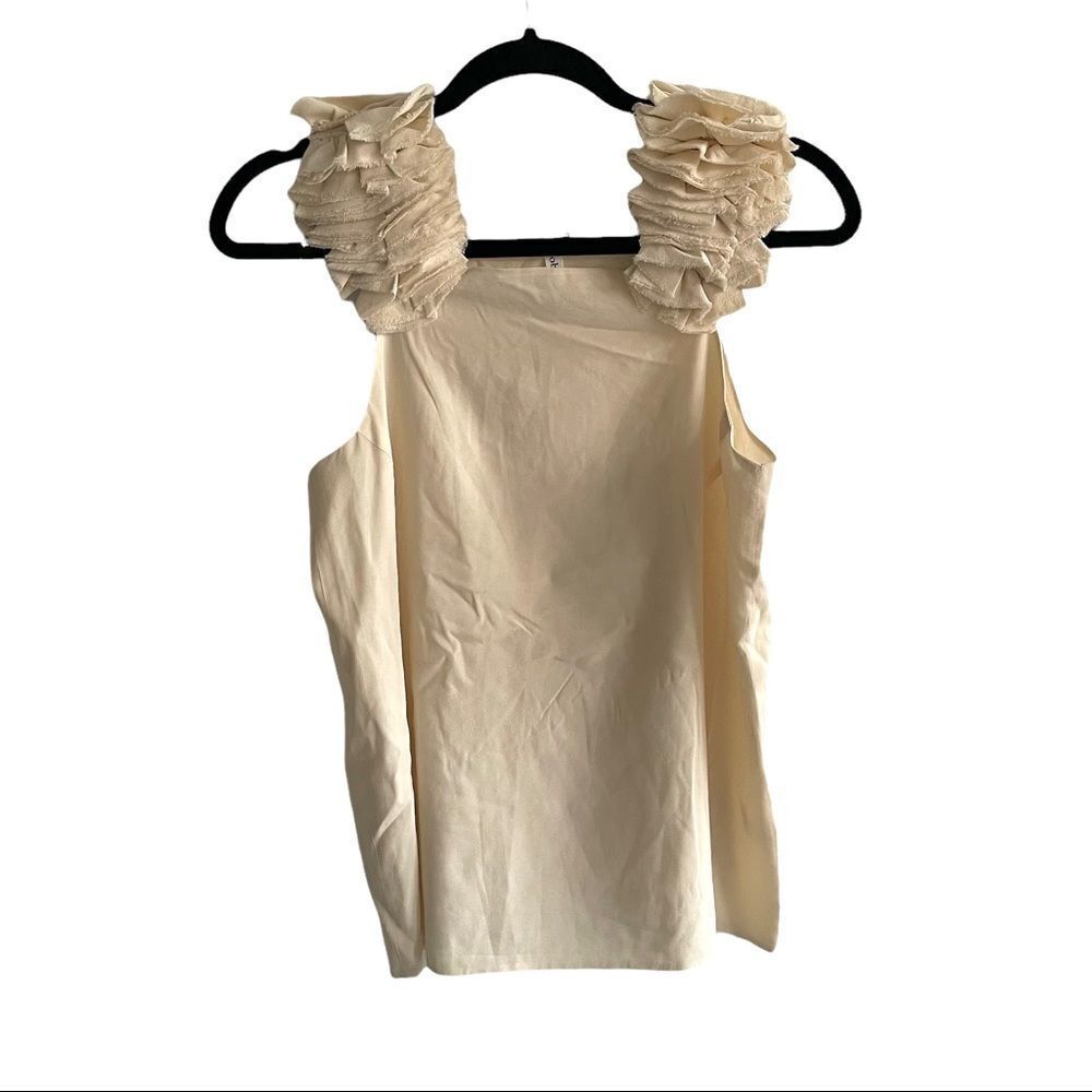 ROBERT RODRIGUEZ ROBBI & NIKKI Silk Sleeveless Blouse Cream XS